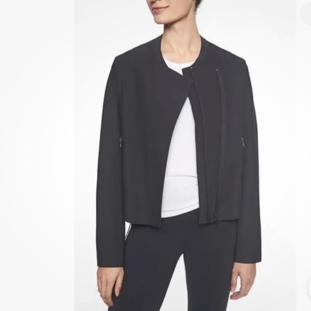 Athleta stellar black   jacket UPF 50  size Xxs Asymmetrical blazer jack…
